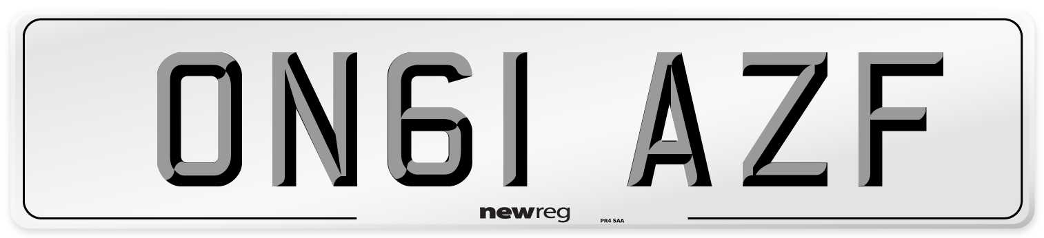 ON61 AZF Number Plate from New Reg